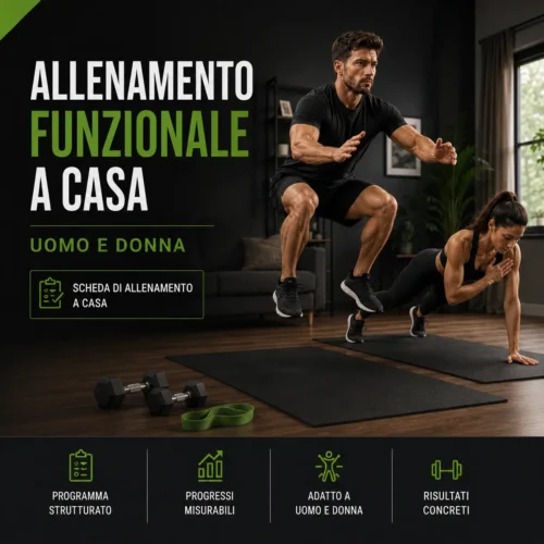 Scheda allenamento funzionale a casa per uomo e donna