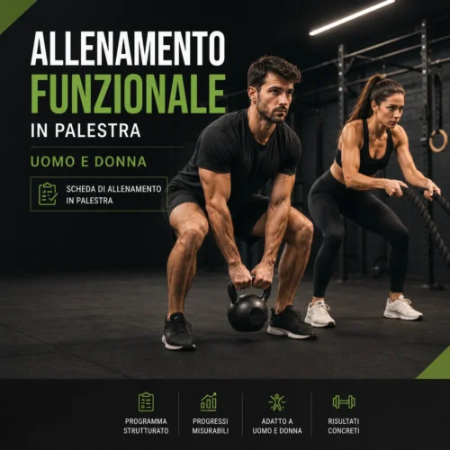 Scheda allenamento funzionale in palestra per uomo e donna