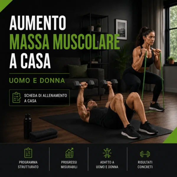 Scheda aumento massa muscolare a casa per uomo e donna Scheda aumento massa muscolare a casa per uomo e donna