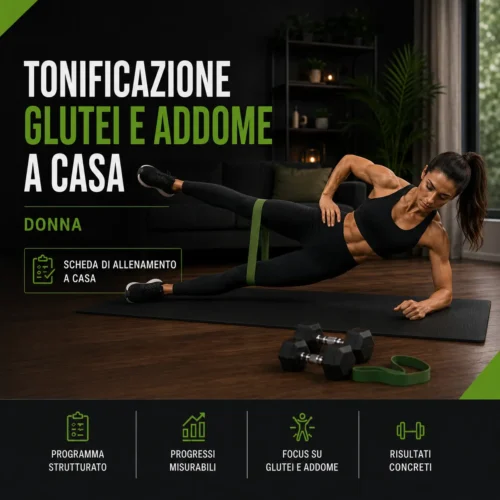 Scheda tonificazione glutei e addome a casa per donna