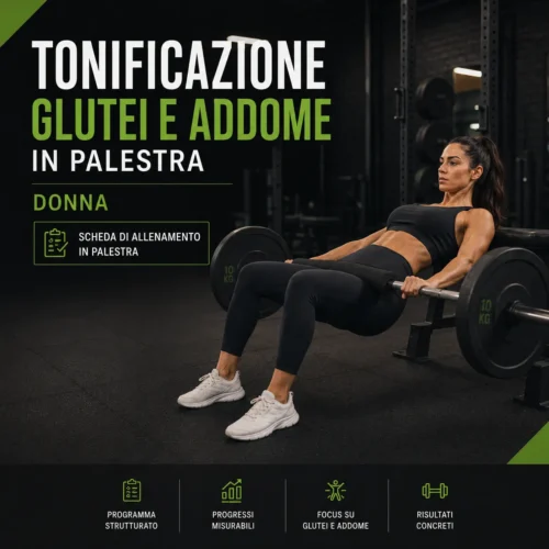 Scheda tonificazione glutei e addome in palestra per donna